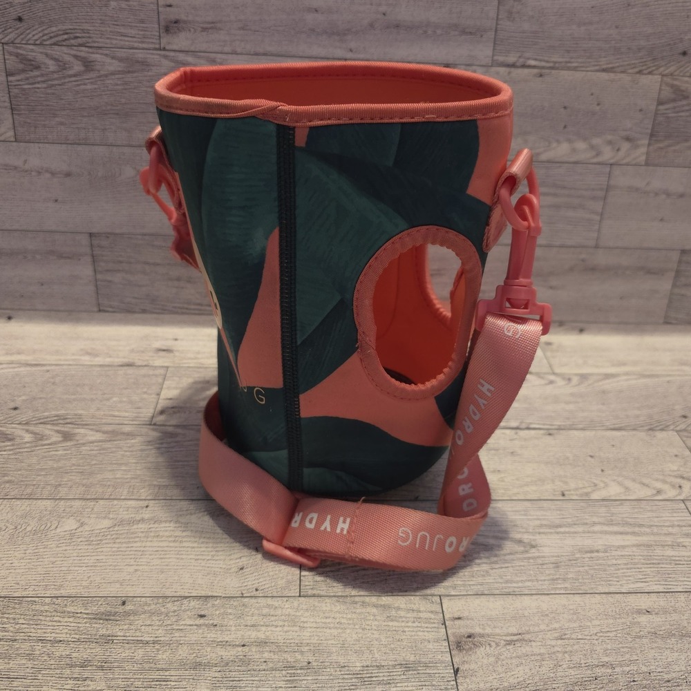 HydroJug Neoprene Sleeve Tropical Leaf Coral Pink Holder Insulated Water Bottle - Picture 4 of 7